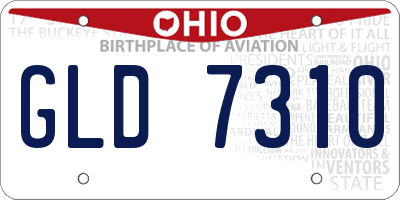 OH license plate GLD7310
