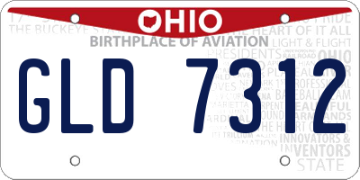 OH license plate GLD7312