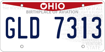 OH license plate GLD7313