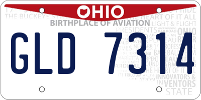 OH license plate GLD7314