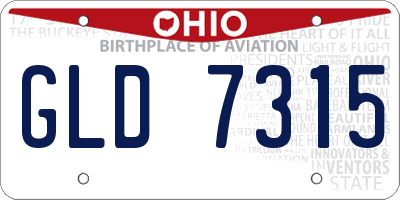 OH license plate GLD7315