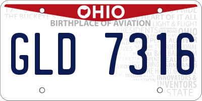 OH license plate GLD7316