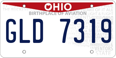 OH license plate GLD7319