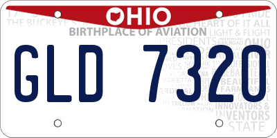 OH license plate GLD7320