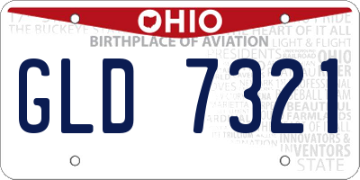 OH license plate GLD7321