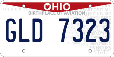 OH license plate GLD7323