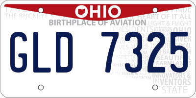 OH license plate GLD7325