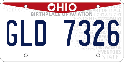 OH license plate GLD7326