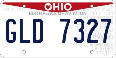 OH license plate GLD7327