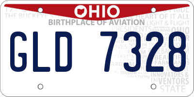 OH license plate GLD7328