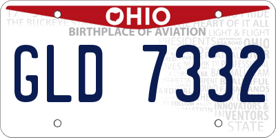 OH license plate GLD7332
