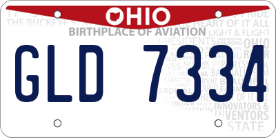 OH license plate GLD7334