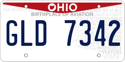 OH license plate GLD7342