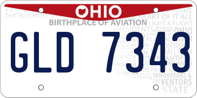 OH license plate GLD7343