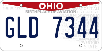 OH license plate GLD7344