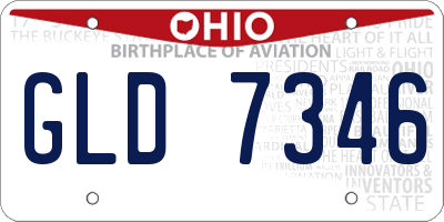 OH license plate GLD7346