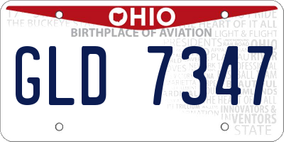 OH license plate GLD7347