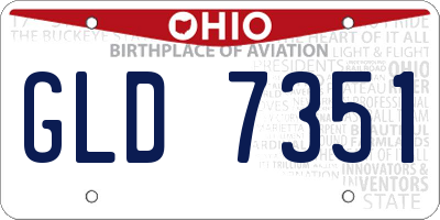 OH license plate GLD7351