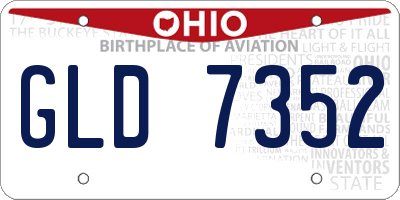 OH license plate GLD7352
