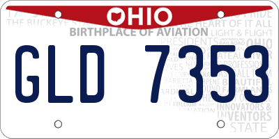 OH license plate GLD7353