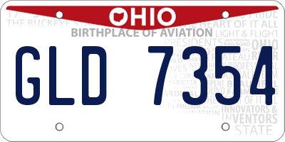 OH license plate GLD7354