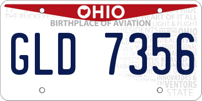 OH license plate GLD7356