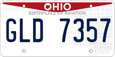 OH license plate GLD7357