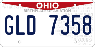 OH license plate GLD7358