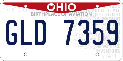 OH license plate GLD7359