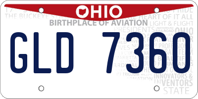 OH license plate GLD7360