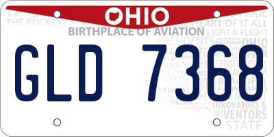 OH license plate GLD7368