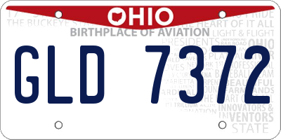 OH license plate GLD7372