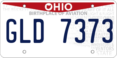 OH license plate GLD7373