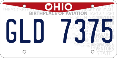 OH license plate GLD7375