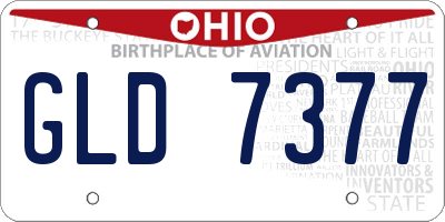 OH license plate GLD7377