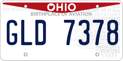 OH license plate GLD7378
