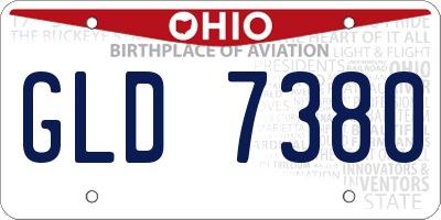 OH license plate GLD7380