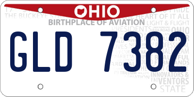 OH license plate GLD7382