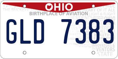 OH license plate GLD7383