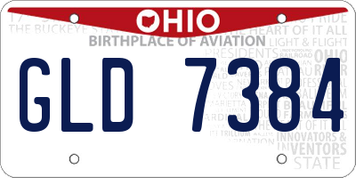 OH license plate GLD7384