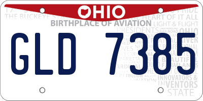 OH license plate GLD7385