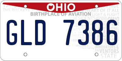 OH license plate GLD7386