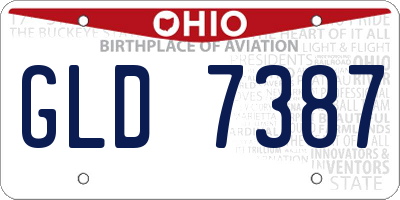 OH license plate GLD7387