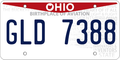 OH license plate GLD7388