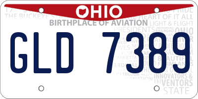 OH license plate GLD7389