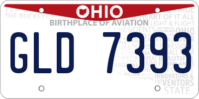 OH license plate GLD7393