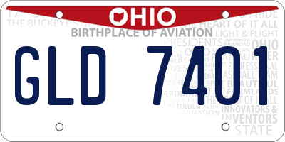 OH license plate GLD7401