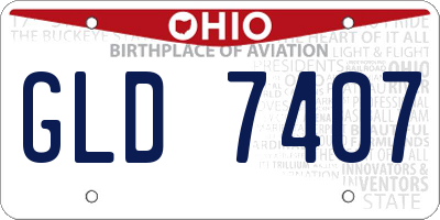 OH license plate GLD7407