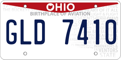 OH license plate GLD7410