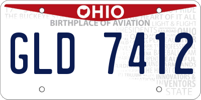 OH license plate GLD7412